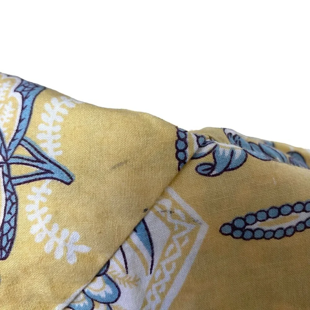 CHAMBERS Euro Sham Luxury Pillow Cover Quilted Cotton Yellow Blue French Country